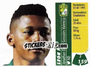 Sticker Jonathan David Gonzales Valencia - Liga BBVA Bancomer Apertura 2015 n. 159 - Panini