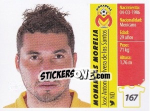 Sticker José Antonio Olvera de los Santos - Liga BBVA Bancomer Apertura 2015 n. 167 - Panini