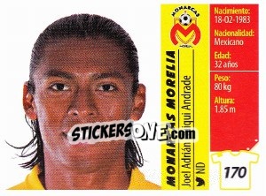 Sticker Joel Adrián Huiqui Andrade - Liga BBVA Bancomer Apertura 2015 n. 170 - Panini