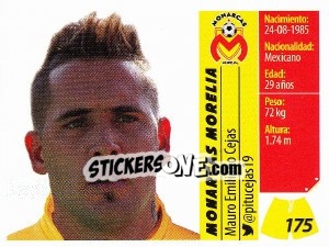 Sticker Mauro Emiliano Cejas - Liga BBVA Bancomer Apertura 2015 n. 175 - Panini