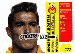 Sticker José Hibert Alberto Ruíz Vázquez - Liga BBVA Bancomer Apertura 2015 n. 177 - Panini