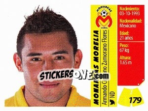 Sticker Armando Cipriano Zamorano Flores - Liga BBVA Bancomer Apertura 2015 n. 179 - Panini