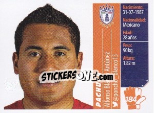 Sticker Alfonso Blanco Antúnez - Liga BBVA Bancomer Apertura 2015 n. 184 - Panini
