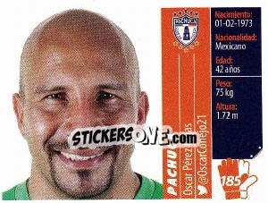 Sticker Oscar Pérez Rojas - Liga BBVA Bancomer Apertura 2015 n. 185 - Panini