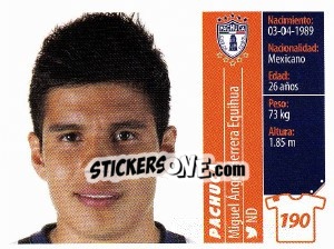 Sticker Miguel Ángel Herrera Equihua - Liga BBVA Bancomer Apertura 2015 n. 190 - Panini