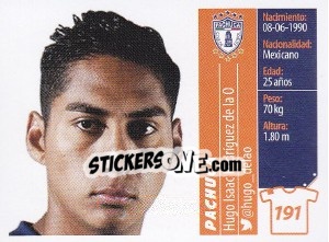 Sticker Hugo Isaac Rodríguez de la O - Liga BBVA Bancomer Apertura 2015 n. 191 - Panini