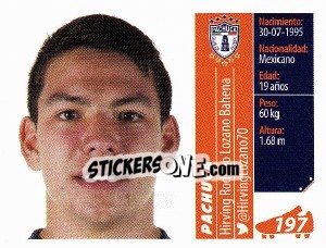 Sticker Hirving Lozano - Liga BBVA Bancomer Apertura 2015 n. 197 - Panini
