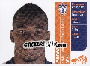 Sticker Cristian Anderson Penilla Caicedo - Liga BBVA Bancomer Apertura 2015 n. 200 - Panini