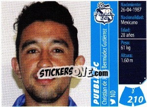 Sticker Christian de Jesús Bermúdez Gutiérrez - Liga BBVA Bancomer Apertura 2015 n. 210 - Panini