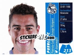 Sticker Patricio Gabriel Araujo Vázquez - Liga BBVA Bancomer Apertura 2015 n. 213 - Panini