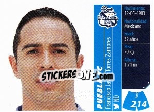 Sticker Francisco Javier Torres Zamores - Liga BBVA Bancomer Apertura 2015 n. 214 - Panini