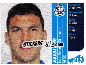 Sticker Isaac Alejandro Díaz Lobos - Liga BBVA Bancomer Apertura 2015 n. 215 - Panini