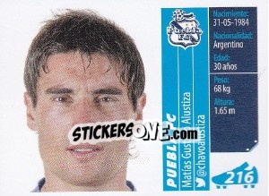 Sticker Matías Gustavo Alustiza - Liga BBVA Bancomer Apertura 2015 n. 216 - Panini