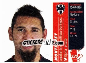 Sticker Jonathan Emmanuel Orozco Domínguez - Liga BBVA Bancomer Apertura 2015 n. 220 - Panini