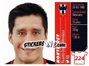 Sticker Ricardo Osorio - Liga BBVA Bancomer Apertura 2015 n. 224 - Panini