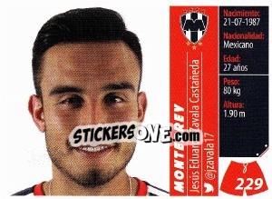 Sticker Jesús Eduardo Zavala Castañeda - Liga BBVA Bancomer Apertura 2015 n. 229 - Panini