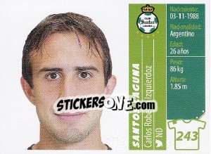 Sticker Carlos Alberto Izquierdoz - Liga BBVA Bancomer Apertura 2015 n. 243 - Panini