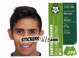 Sticker Néstor Calderón Enríquez - Liga BBVA Bancomer Apertura 2015 n. 248 - Panini