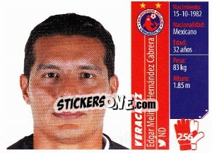 Sticker Edgar Melitón Hernández Cabrera - Liga BBVA Bancomer Apertura 2015 n. 256 - Panini