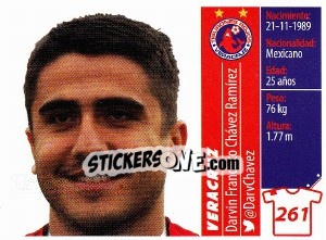 Sticker Darvin Francisco Chávez Ramírez - Liga BBVA Bancomer Apertura 2015 n. 261 - Panini