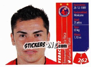 Sticker Emmanuel García Vaca - Liga BBVA Bancomer Apertura 2015 n. 262 - Panini