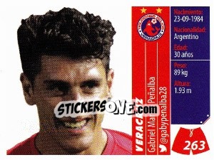 Sticker Gabriel Martín Peñalba - Liga BBVA Bancomer Apertura 2015 n. 263 - Panini