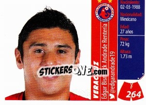 Sticker Edgar Bismarck Andrade Rentería - Liga BBVA Bancomer Apertura 2015 n. 264 - Panini