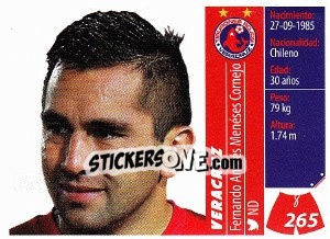 Sticker Fernando Andrés Meneses Cornejo - Liga BBVA Bancomer Apertura 2015 n. 265 - Panini