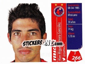 Sticker Alan Miguel Zamora González - Liga BBVA Bancomer Apertura 2015 n. 266 - Panini