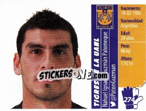 Sticker Nahuel Ignacio Guzmán Palomeque - Liga BBVA Bancomer Apertura 2015 n. 274 - Panini