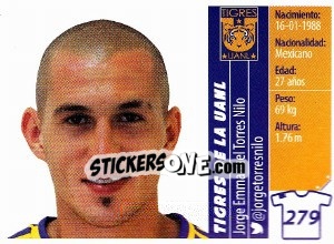 Sticker Jorge Torres Nilo - Liga BBVA Bancomer Apertura 2015 n. 279 - Panini