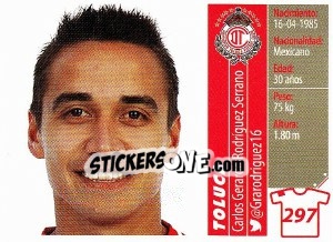 Sticker Carlos Gerardo Rodríguez Serrano - Liga BBVA Bancomer Apertura 2015 n. 297 - Panini