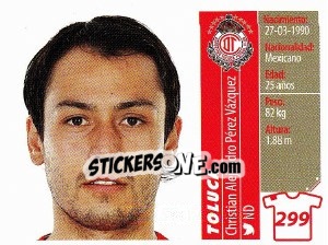Sticker Christian Alejandro Pérez Vázquez - Liga BBVA Bancomer Apertura 2015 n. 299 - Panini