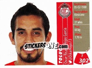 Sticker Oscar Ricardo Rojas García - Liga BBVA Bancomer Apertura 2015 n. 302 - Panini
