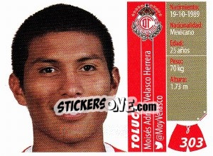 Sticker Moisés Adrián Velasco Herrera - Liga BBVA Bancomer Apertura 2015 n. 303 - Panini