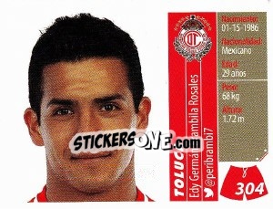 Sticker Edy Germán Brambila Rosales - Liga BBVA Bancomer Apertura 2015 n. 304 - Panini