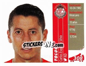 Sticker Carlos Esquivel Silva - Liga BBVA Bancomer Apertura 2015 n. 308 - Panini