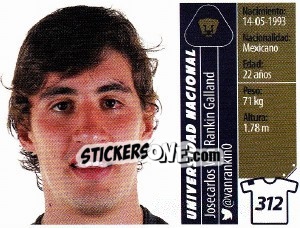 Sticker Josecarlos Van Rankin Galland - Liga BBVA Bancomer Apertura 2015 n. 312 - Panini