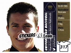 Sticker Marcelo Guadalupe Alatorre Maldonado - Liga BBVA Bancomer Apertura 2015 n. 317 - Panini