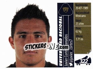 Sticker Javier Cortés Granado - Liga BBVA Bancomer Apertura 2015 n. 322 - Panini