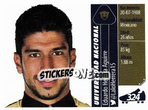 Sticker Eduardo Herrera Aguirre - Liga BBVA Bancomer Apertura 2015 n. 324 - Panini