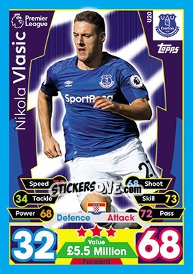 Sticker Nikola Vlasic - English Premier League 2017-2018. Match Attax Extra - Topps