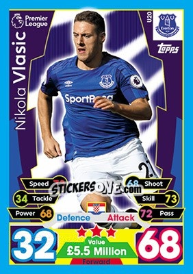 Sticker Nikola Vlasic - English Premier League 2017-2018. Match Attax Extra n. U20 - Topps