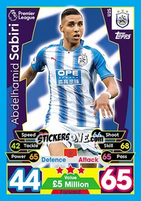 Sticker Abdelhamid Sabiri - English Premier League 2017-2018. Match Attax Extra - Topps