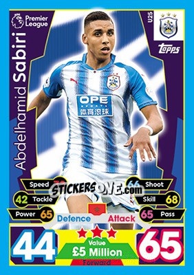 Sticker Abdelhamid Sabiri - English Premier League 2017-2018. Match Attax Extra n. U25 - Topps