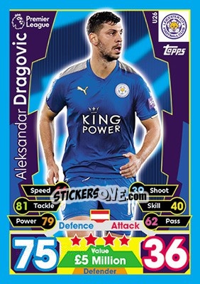 Sticker Aleksandar Dragovic - English Premier League 2017-2018. Match Attax Extra - Topps