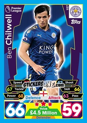 Cromo Ben Chilwell - English Premier League 2017-2018. Match Attax Extra - Topps