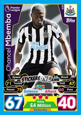 Sticker Chancel Mbemba - English Premier League 2017-2018. Match Attax Extra - Topps