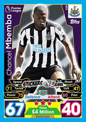 Cromo Chancel Mbemba - English Premier League 2017-2018. Match Attax Extra - Topps