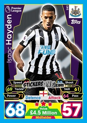 Cromo Isaac Hayden - English Premier League 2017-2018. Match Attax Extra - Topps